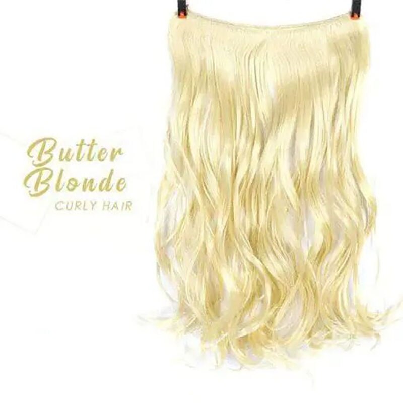 22 pouces femmes vague Extensions de cheveux Secret cheveux Extension bande synthétique naturel caché Secret Invisible fil cheveux pièce sans pince: A4