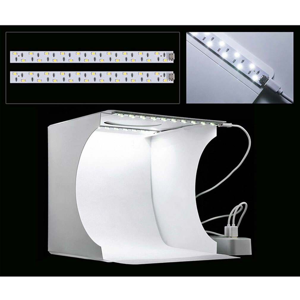 Folding Lightbox Tabletop Shooting Softbox Mini Photo Studio Light SoftBox for Product Photography Background Kit: 2 White Light Lines