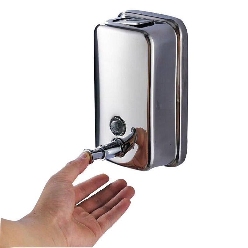 500ml Stainless Steel Liquid Soap Dispenser Wall Mounted Kitchen Bathroom Dispenser For Hand Sanitizer Shampoo Lotion Pump