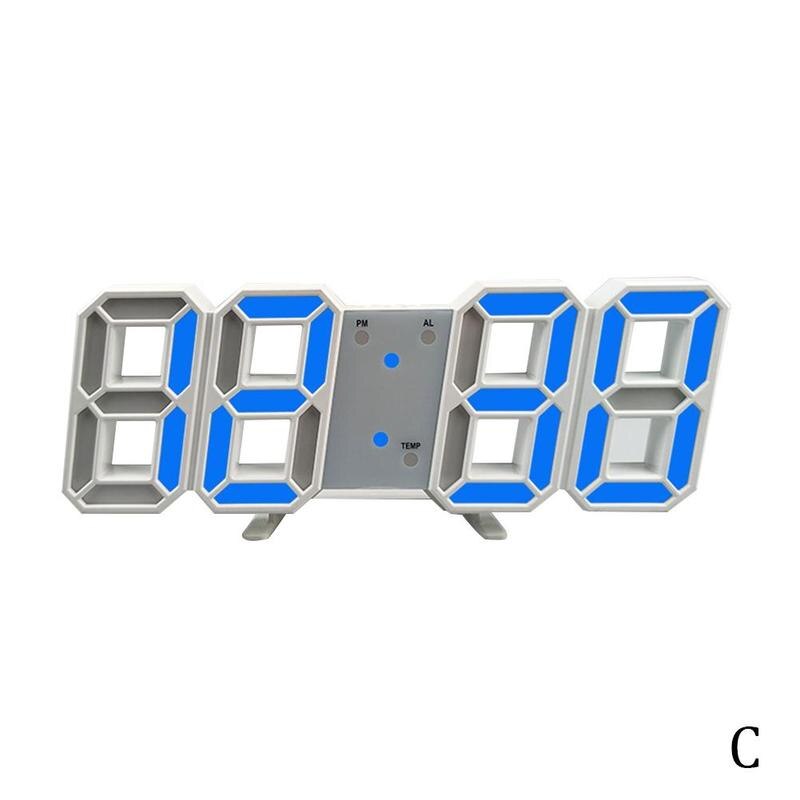 3d digitale klok wekker digitale wandklok led elektronische wekker grote klok temperatuur klok 1999: C
