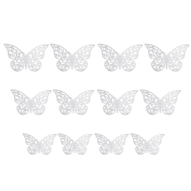 12 Uds 3D hueco de la pared pegatinas de Mariposas para nevera para decoración del hogar Mariposas Decorativas decoración de la pared de Mariposas Decorativas 3: F