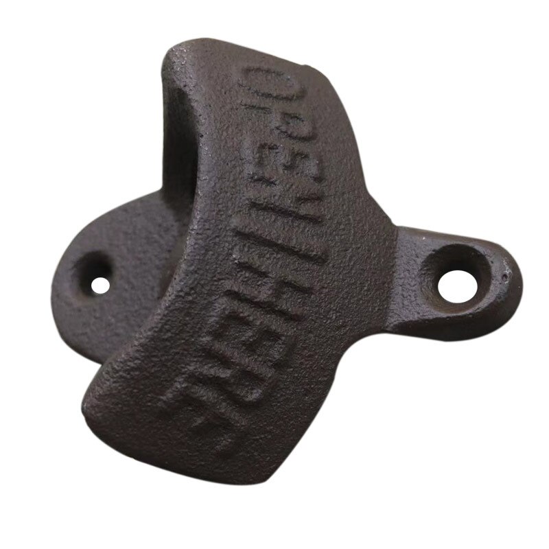1Pc Muur gemonteerde Flesopener Rustieke Vintage Gietijzeren Bier Cap Opener zonder Schroeven Creatieve Bar Drinkware gereedschap: Brown