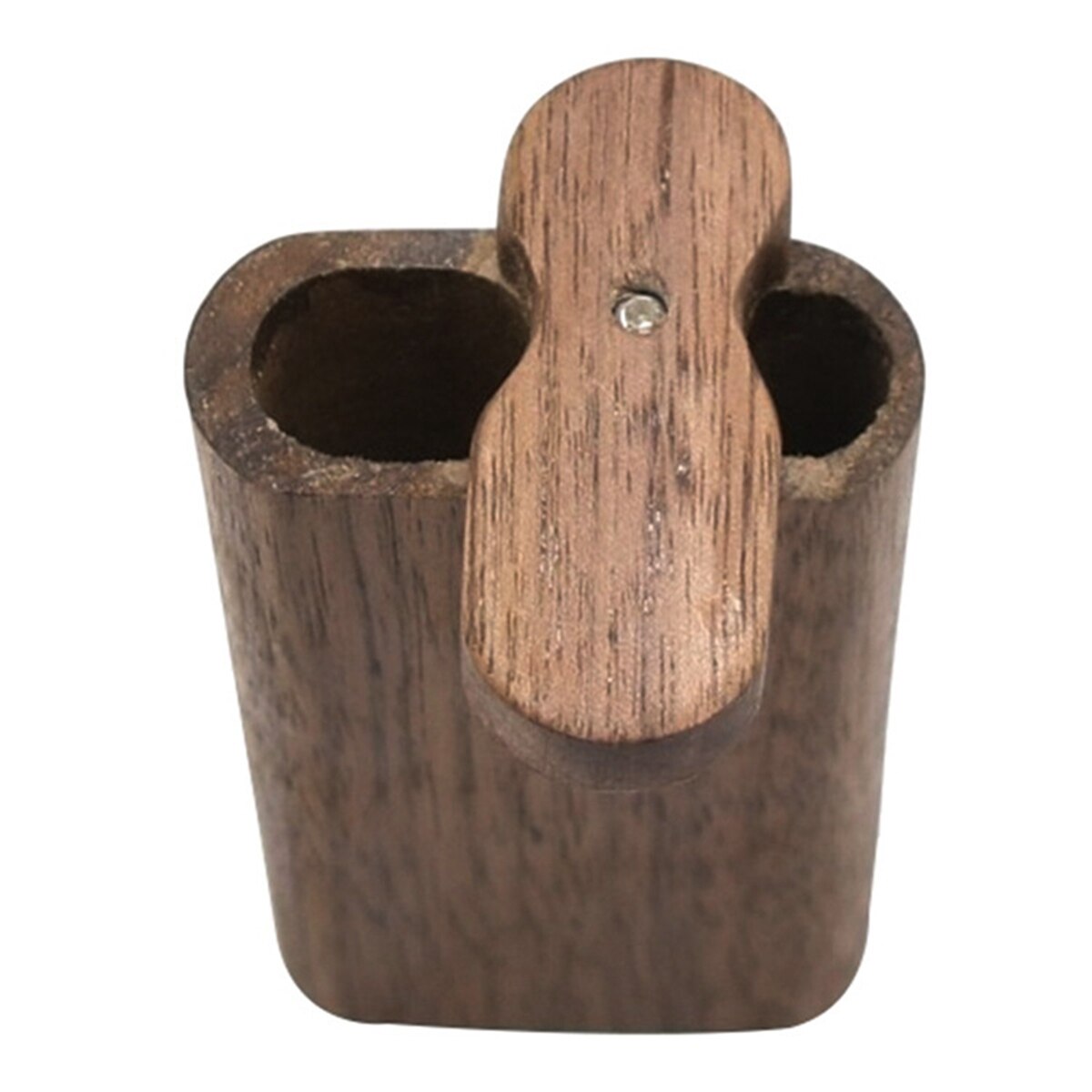 Wood Grain Storage Case, Portable Natural Walnut Stash Box with Ceramic Straw and Cleaning Tools Decorative Stash Storage Box