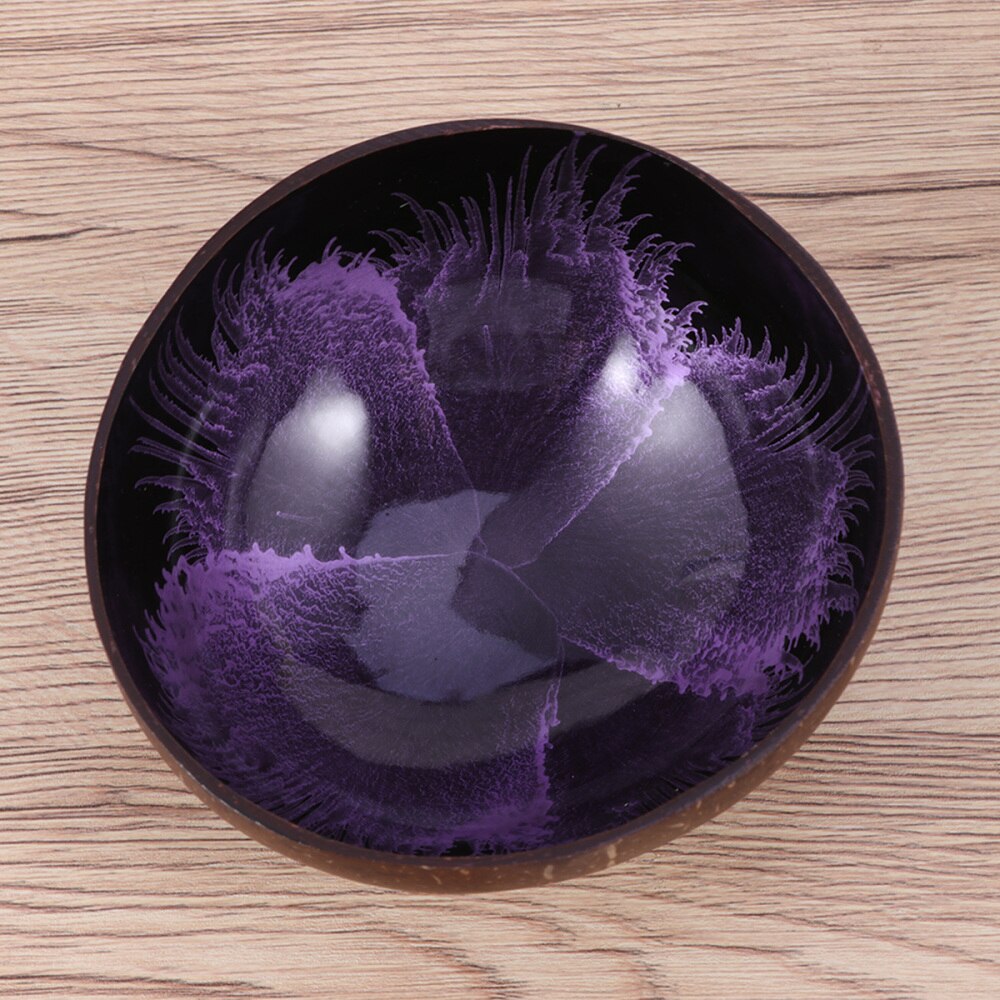 Natuurlijke Kokosnoot Kom Opslag Kom Candy Container Noten Houder (Patroon 1): Purple