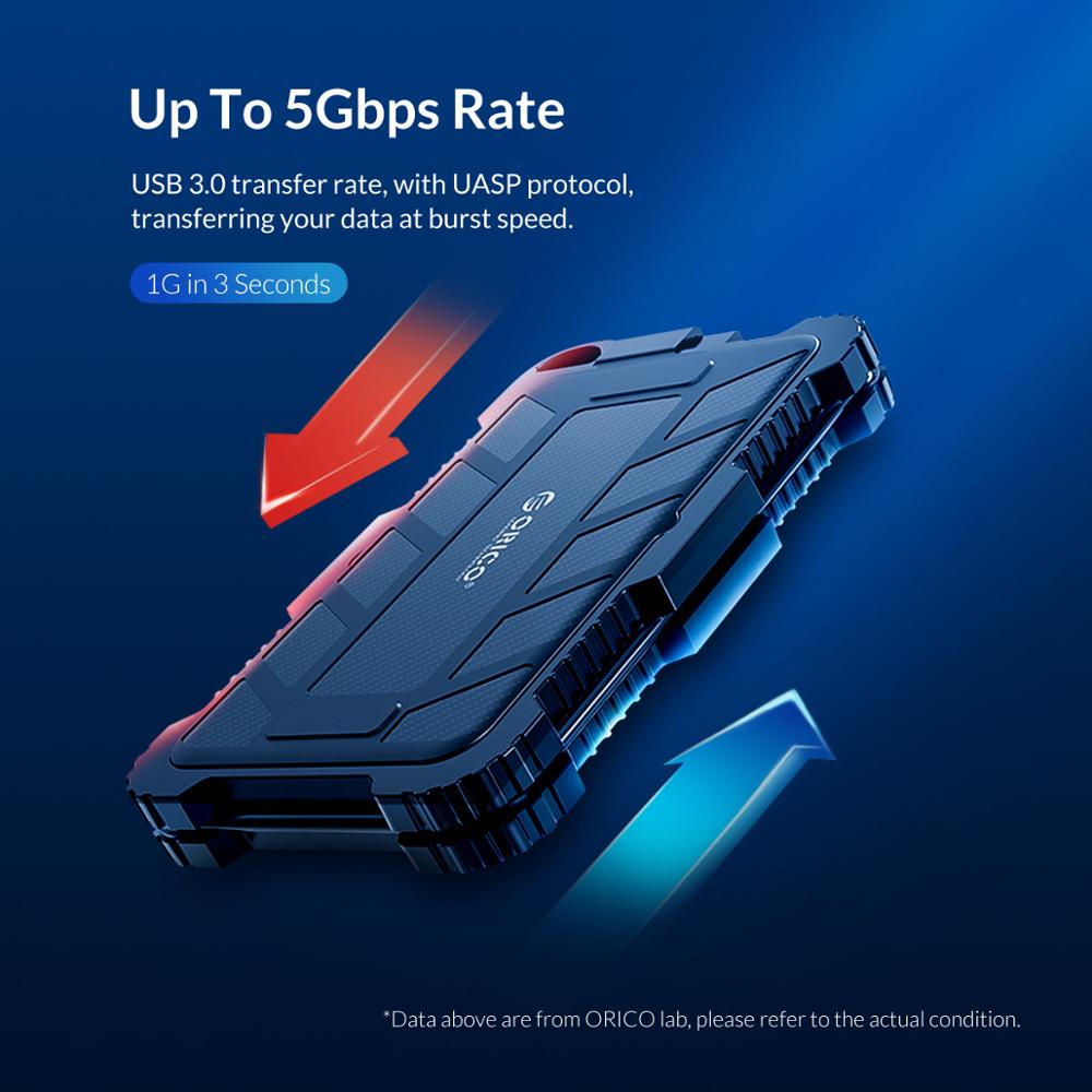 ORICO 2.5 Encrypted Hard Drive Enclosure SATA to USB 3.0 HDD Case UASP Waterproof Shockproof Dustproof Encrypted HDD Box