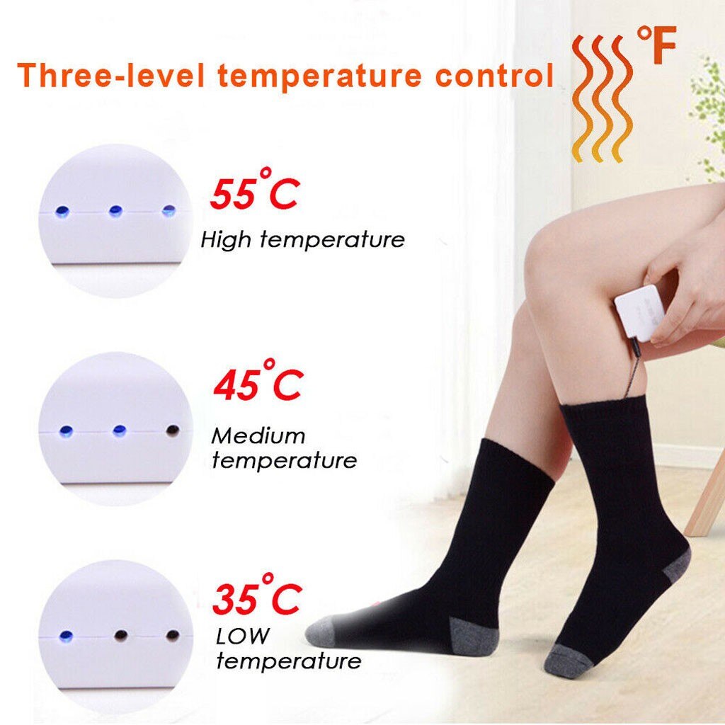 Heated Socks - USB Rechargeable Winter Warm Skiing Thermal Electric Socks for Women