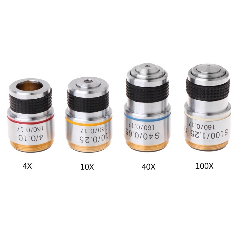 4X 10X 40X 100X Achromatic Objective Lens for Biological Microscope 185