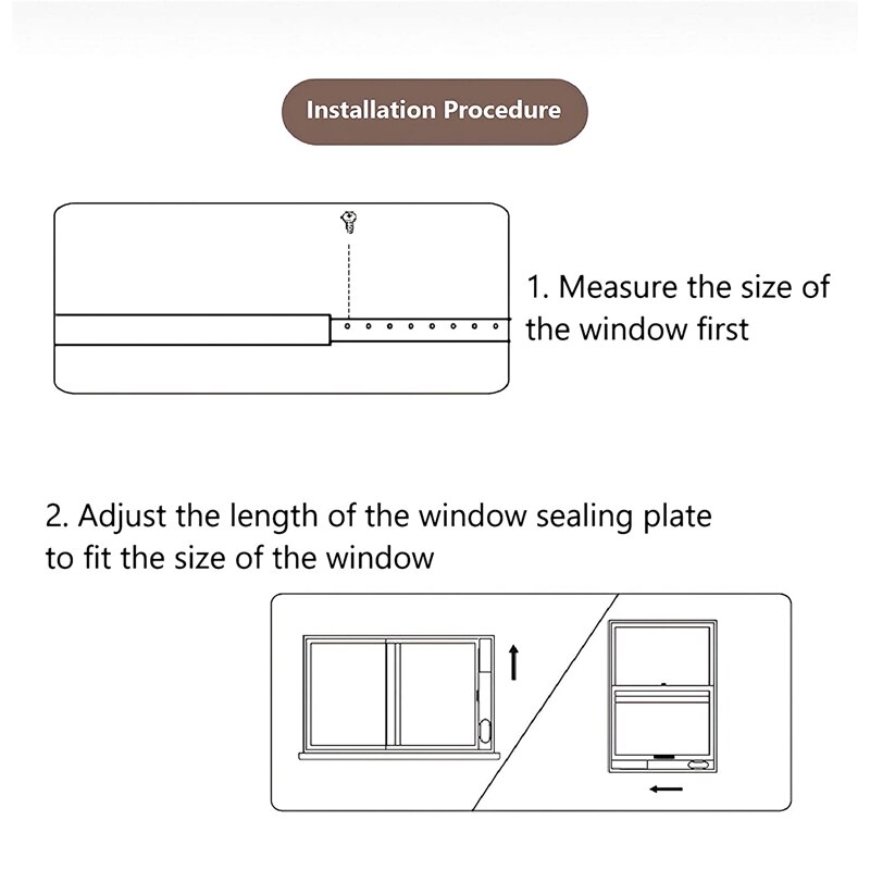 2PCS Air Conditioner Window Sealing Plate,Portable Air Conditioner Window Vent Kit, Adjustable Length Portable Ac Vent