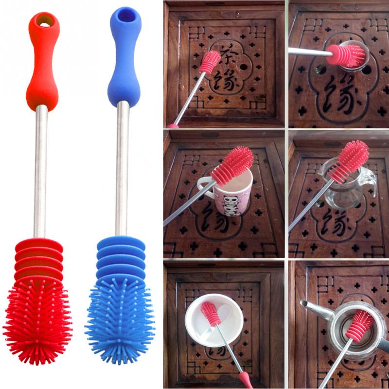 Creatieve Fles Borstel Unieke Voor Baby Flessen Schrobben Silicone Cleaning Tool Keuken Cleaner Voor Wassen Cleaning