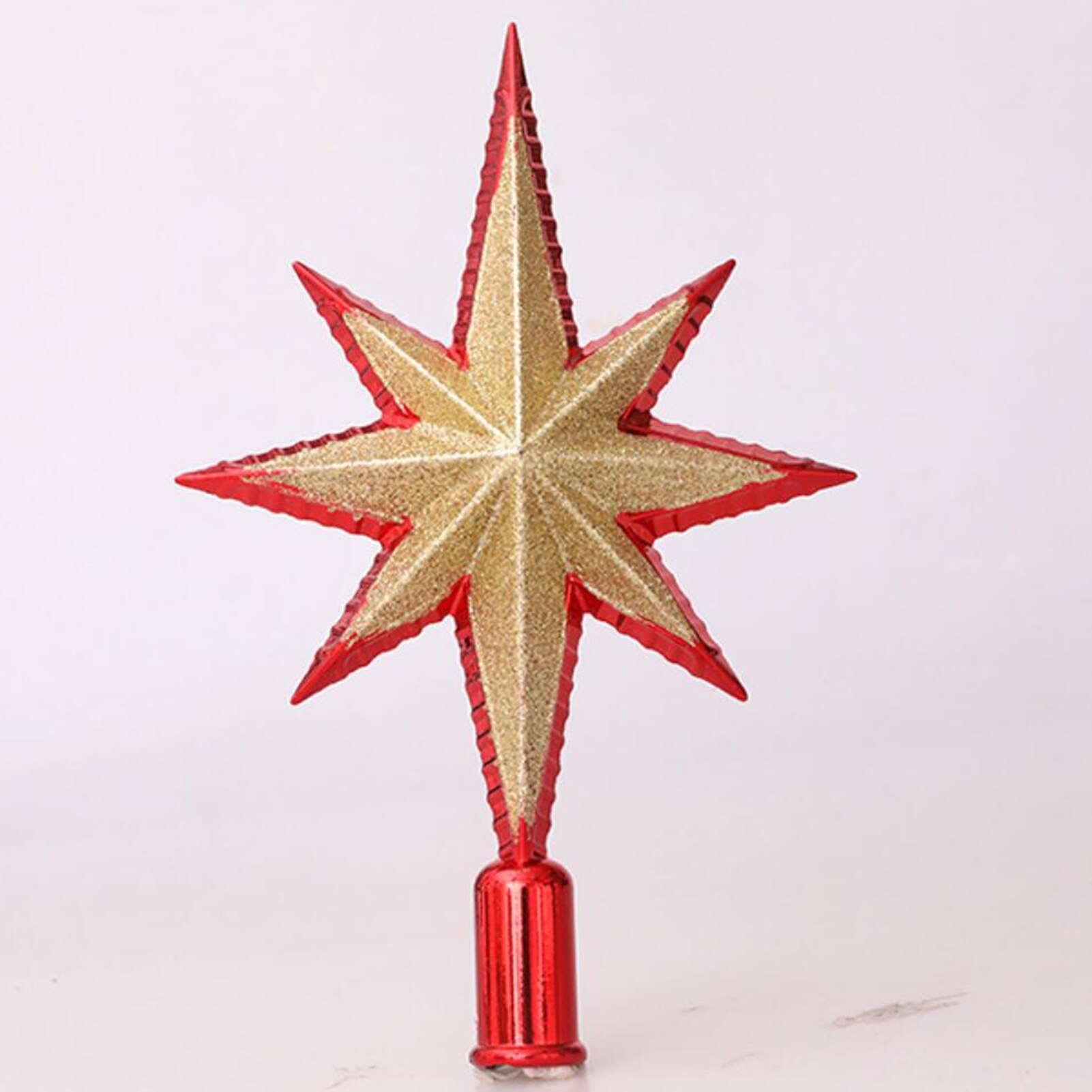 Christmas Tree Top Star Three-Dimensional Eight-Pointed Star Ornament Unique Glittering Suitable For Most Christmas Tree Styles