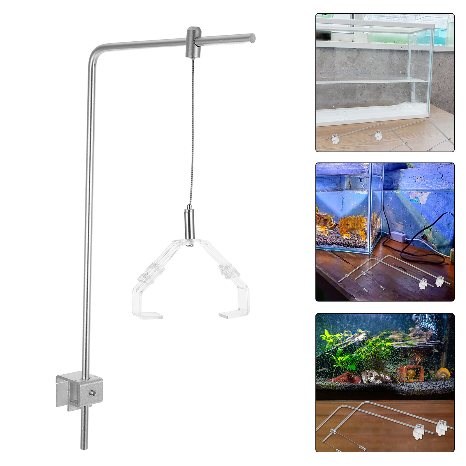 Support de lampe pour Aquarium, 2 pièces, support de lumière de pêche, Kit d'aquarium, support en alliage d'aluminium