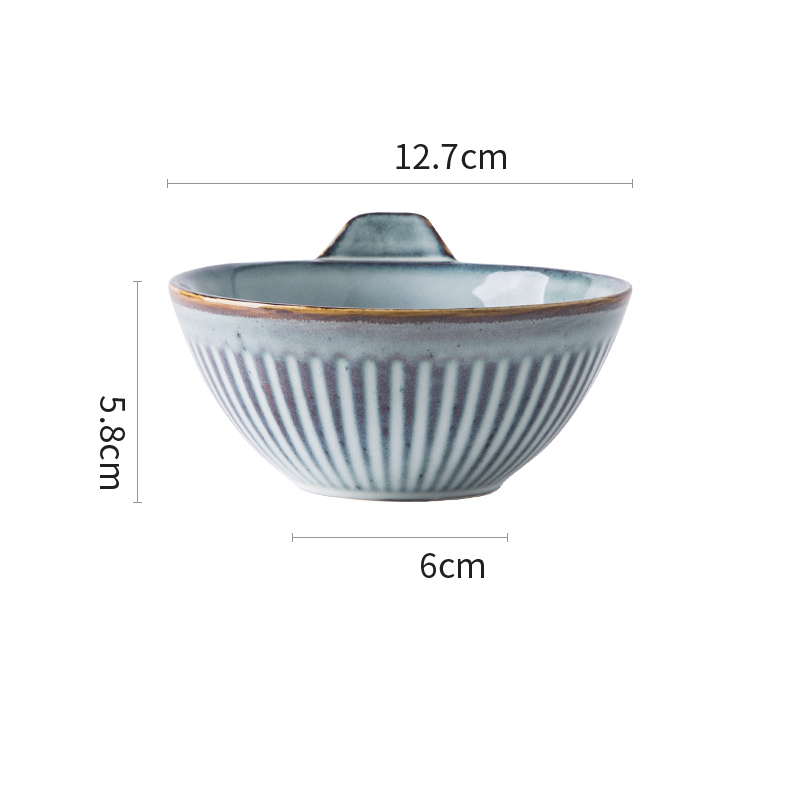 Kingdian-louça de cerâmica para casamento, copo de água, tigela de salada, macarrão, arroz, tigela, prato de jantar: Bowl with Handle