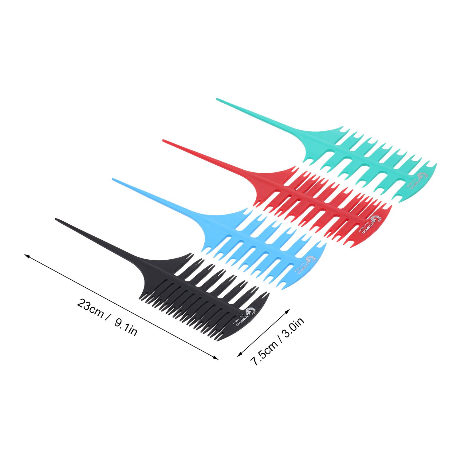 4Pcs/Set Hair Highlight Sectioning Comb Hair Coloring Highlighting Weaving Sectioning 3-Way Hair Dye Styling Tool for Salon Use