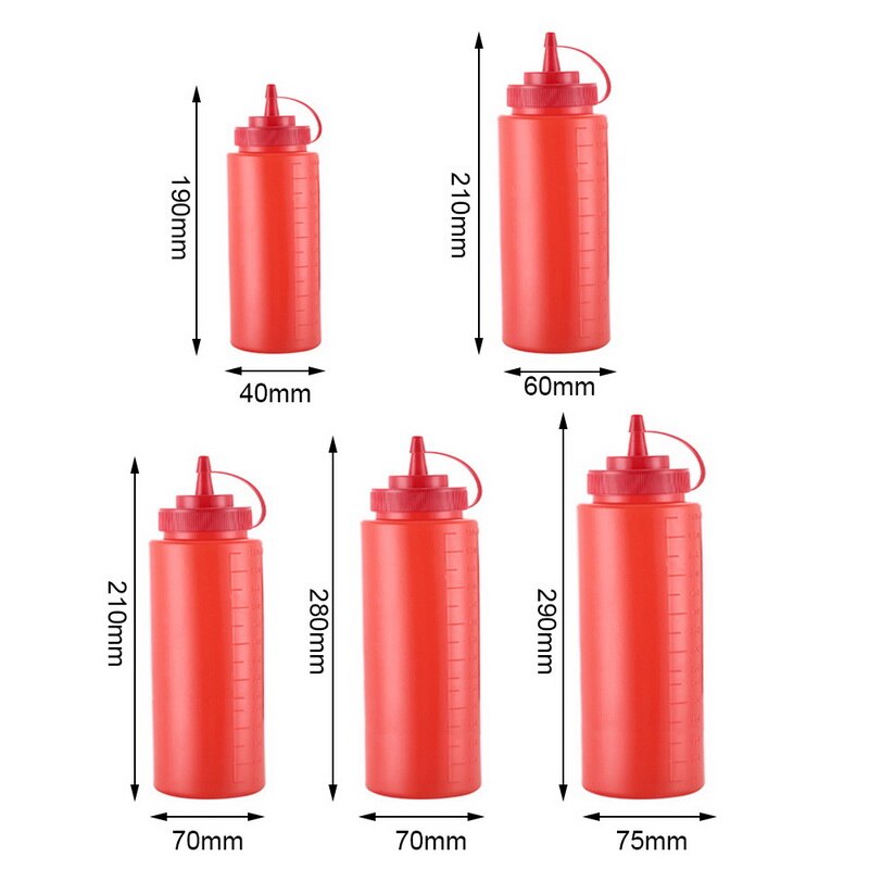 Soße Essig Öl Ketchup Soße Menage Küche Zubehör Sauciere Kunststoff Würze Spender 250-800ml quetschen Flasche heißer