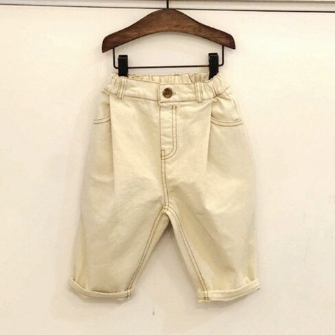 Herfst Koreaanse Kinderkleding Jongens En Meisjes Koreaanse Kinderen Alle-Match Jeans: Beige / 18m