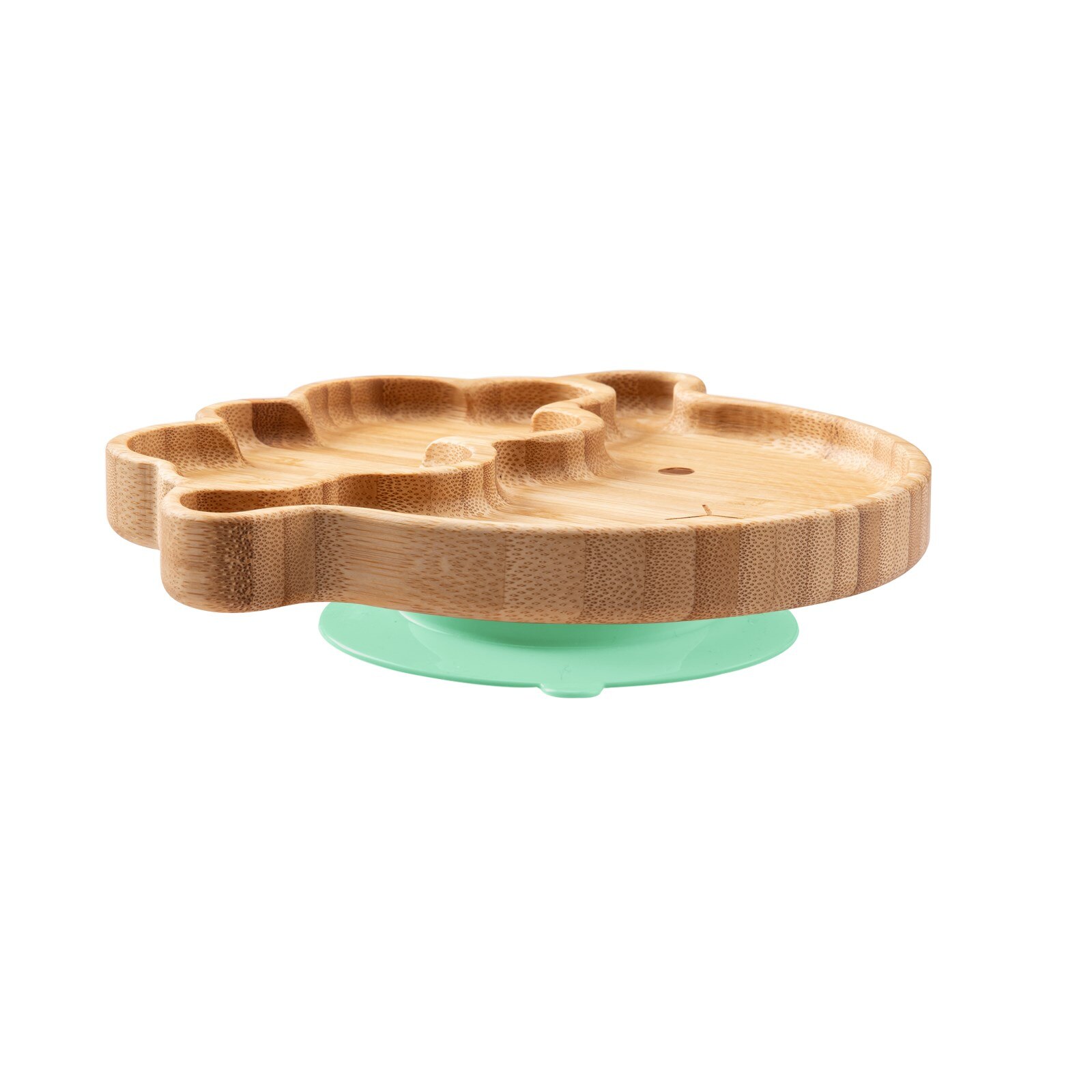 Cuenco de bambú para alimentación de bebé, juego de vajilla de silicona con ventosa, antideslizante, resistente al agua, tenedor, cuchara, 4 piezas: 1pcs-O