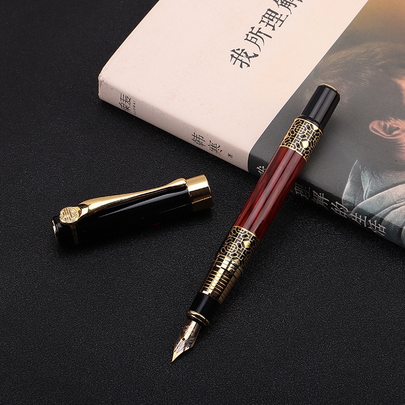 1pcs luxury fountain pen high-end office business pen fine wood grain signature fountain pen