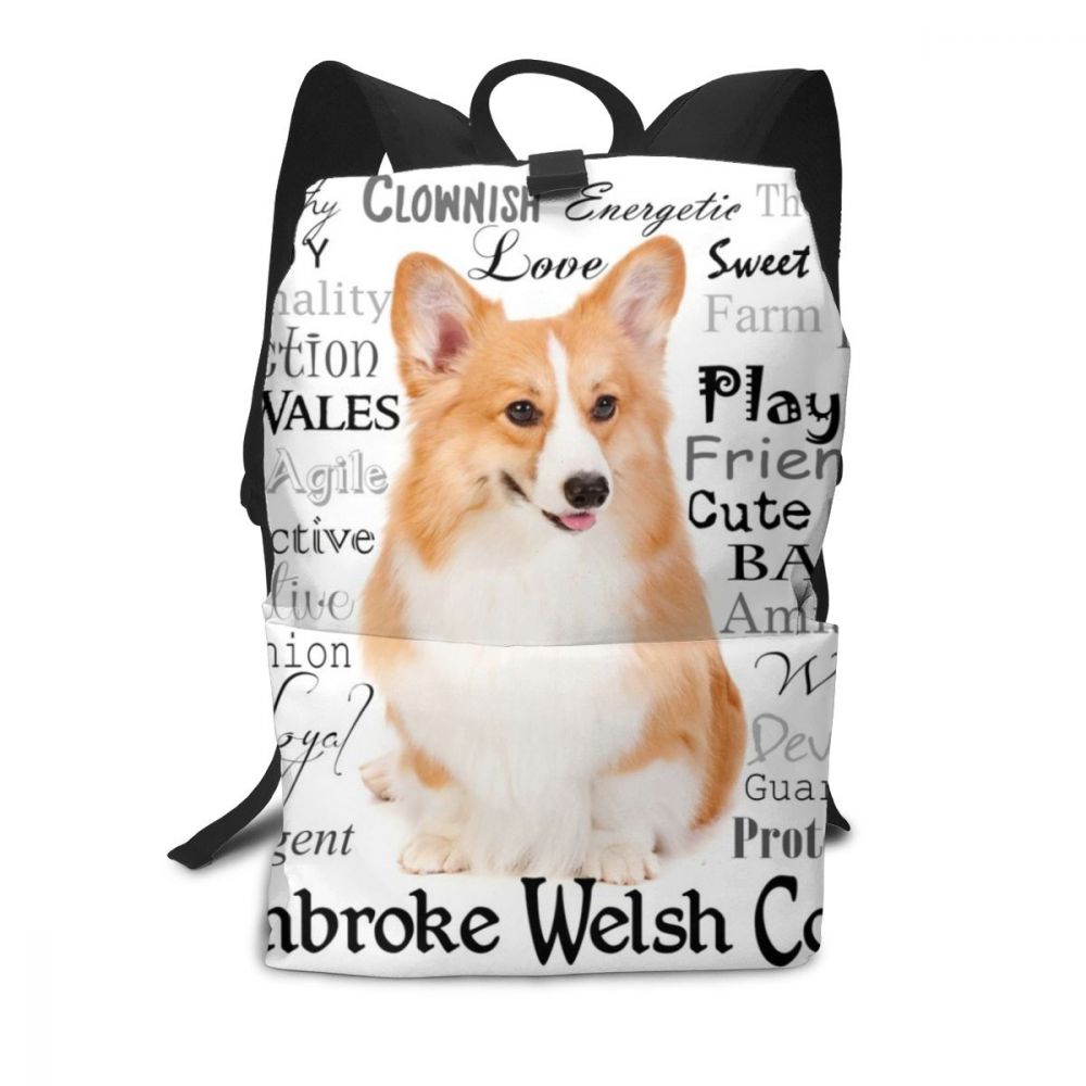 Welsh Corgi Pembroke Backpack Welsh Corgi Pembroke Backpacks Trend Bag Multi Purpose Print Bags