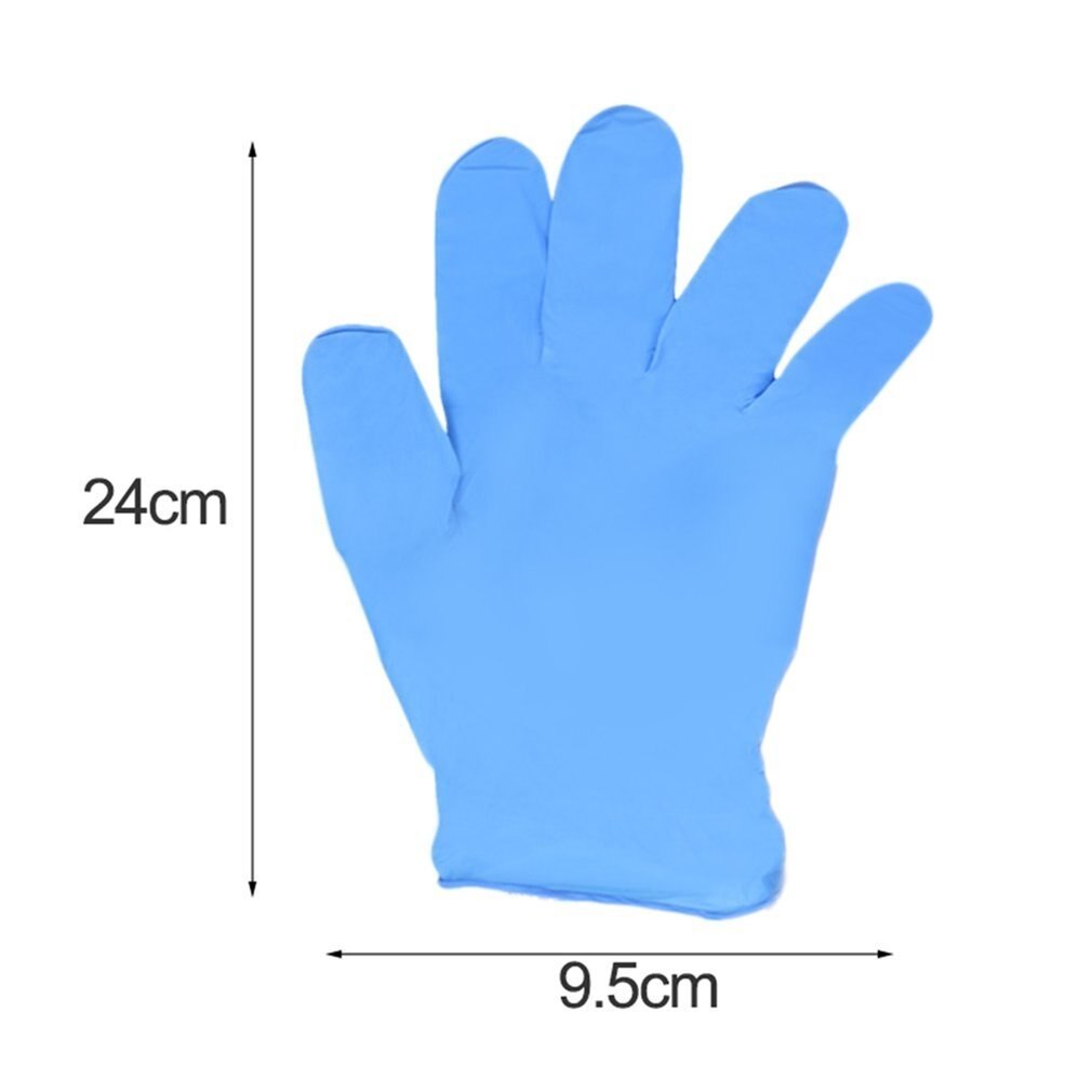 100pcs/box Blue Nitrile Disposable Gloves Wear Resistance Chemical Laboratory Electronics Food Testing Work Gloves