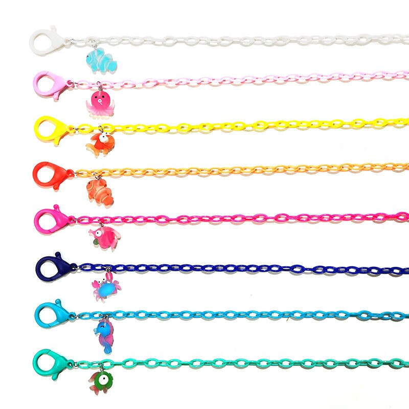 Cadena de hilo de algodón para gafas, collar de cadena para mascarillas, colgante de corazón, correas para gafas de sol, cordón para el cuello
