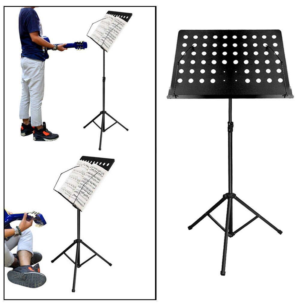 Heavy Duty Orchestral Conductor Sheet Music Stand Holder w/ Stable Tripod Foldable Instrument Books Stands Tabletop Desktop