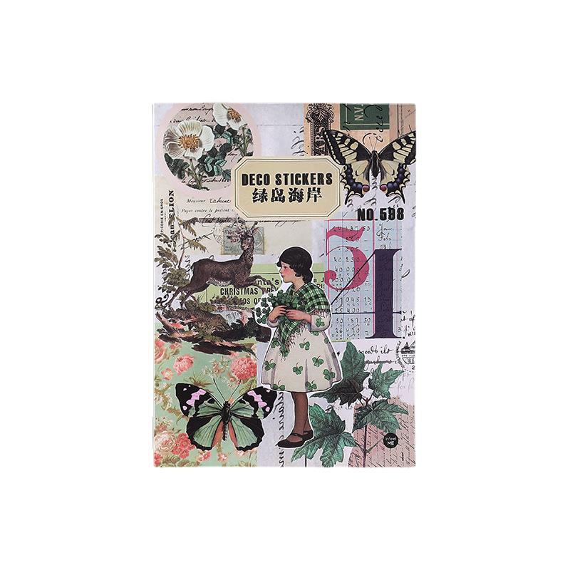 JIANQI 20 pièces PET découpé autocollants livre plante fleur étiquette décorative à la main Scrapbooking matériel journal Album artisanat fournitures