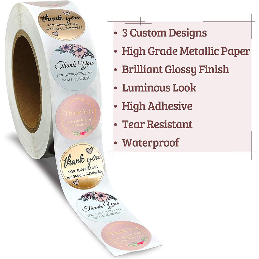 100–500 Stück Danke für sterben Unterstützung meines Kleinunternehmens Blumenaufkleber Geschenkverpackung Siegeletikett Scrapbooking Briefpapieraufkleber