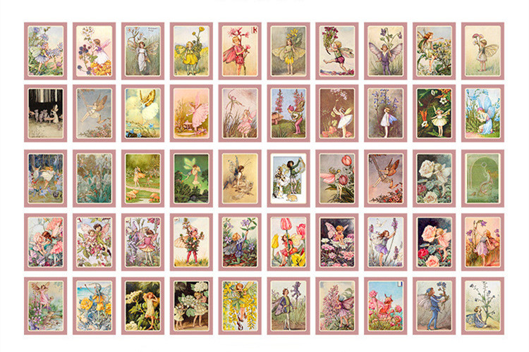 50 ark/paket saga stad skrivbart material papper skräp tidningsplanerare scrapbooking dekorativt gör-det-själv-bakgrundspapper: Blomma älva