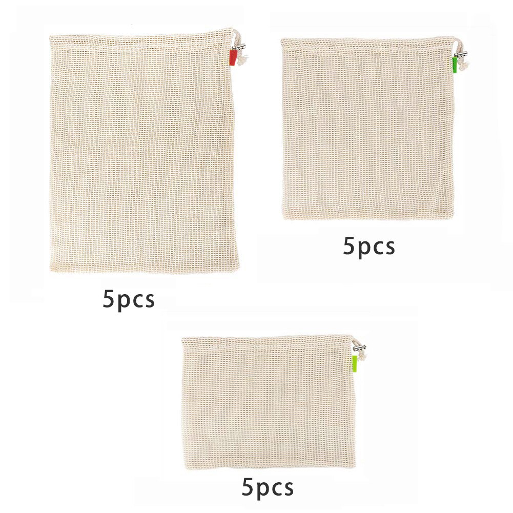 9/12pcs vegetable fruit bag,storage bag Reusable Produce Bags,Eco-Friendly,100% Organic Cotton Mesh Bags,Bio-degradable Kitchen: 5S 5M 5L 15PCS