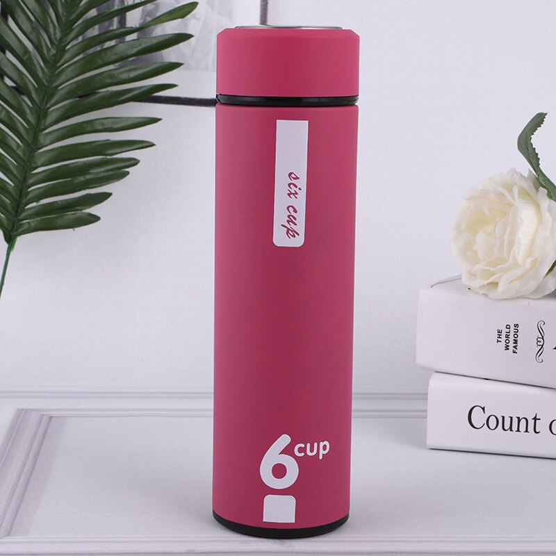 Double Wall Stainless Steel Vacuum Flasks 500ml Thermos Cup Coffee Tea Milk Travel Mug Thermo Bottle Thermocup: pink colour