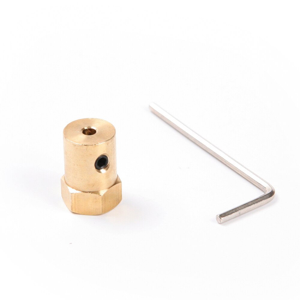 4Pcs/set Brass Coupling Hex Clamp Jaw Shaft Coupling CNC Motor Coupler Connector 3/4/5/6/7mm Shaft Diameter+Wrench