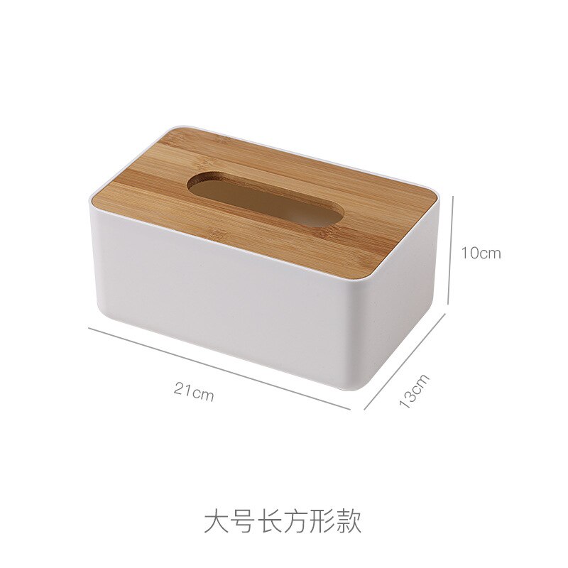 Tissue Box Wooden Cover Toilet Paper Box Solid Wood Napkin Holder Case Simple Stylish Tissue Paper Dispenser Home Car Organizer: D  Wooden cover
