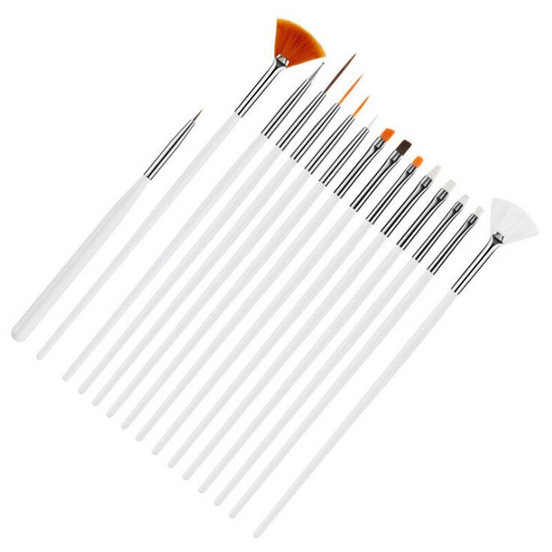 15Stck Kuchen Dekorieren Werkzeuge Backen Stift Zubehör Multifunktions Glasur Gebäck Pinsel Fondant Kuchen Malerei Pinsel Nagel Pinsel Stift: Weiß