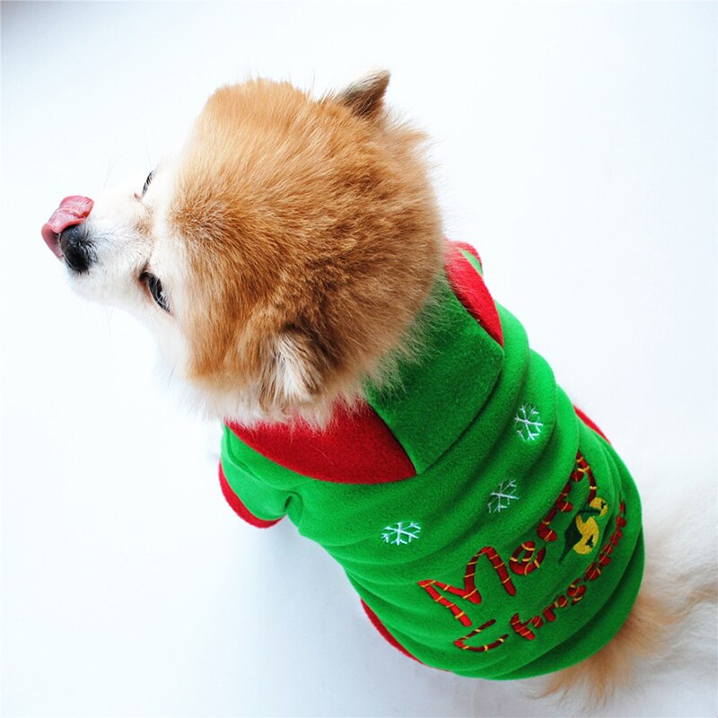 Merry Christmas Clothes For Puppy Cute Xmas Costumes Winter Warm Coat Small Dog Outfit Soft For Pets Multiple Sizes