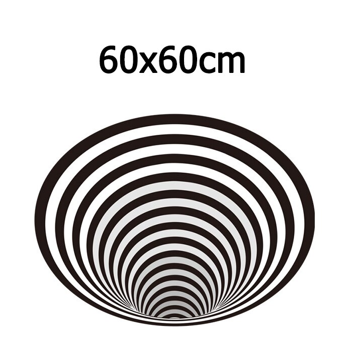 3D Vortex Illusion Tapijt Swirl Print Optische Illusie Gebieden Tapijt Tapijt Vloer Pad Antislip Deurmat Matten Voor Thuis decore: 60x60cm