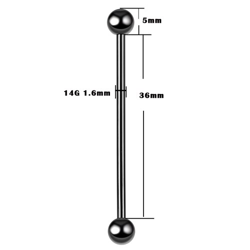 SWANJO 1PC 14G G23 Titanium Industrial Piercings Industrial Barbell Gem Top Removable Earrings Tragus Ear Gauge Body Jewelry: T5607