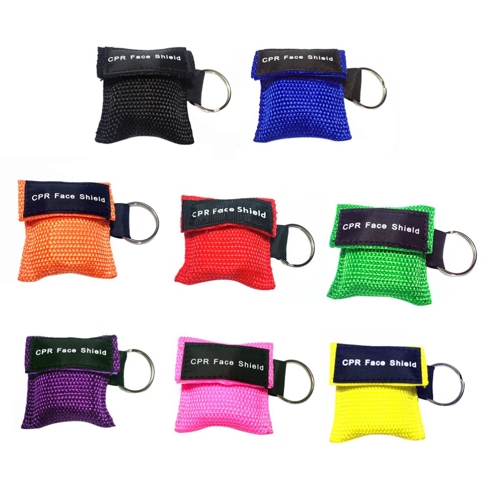 8pcs CPR Mask Resuscitation Emergency Disposable Mask Keyring for CPR Training First Aid