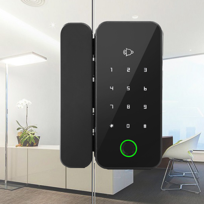 APP Remote Control Smart Fingerprint Card Password Number Code NFC Lock For Frameless Frame Glass Push Sliding Door