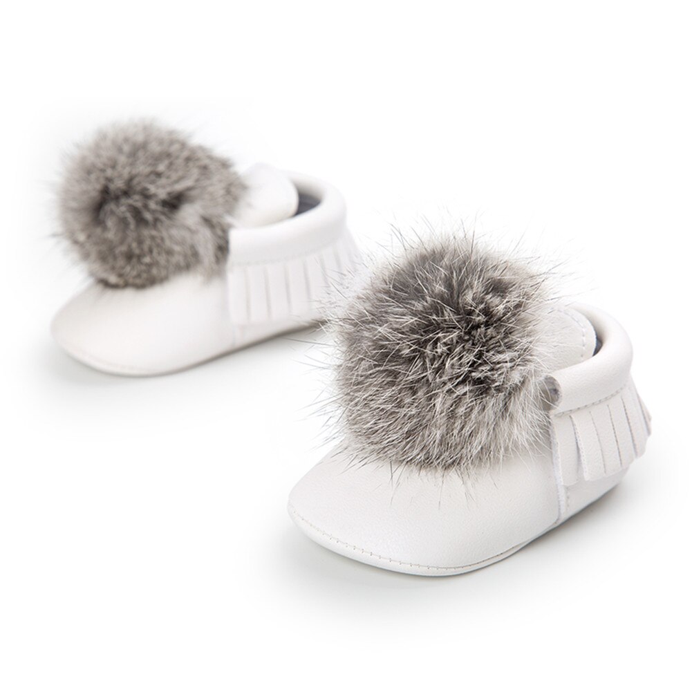 Bebé niños niñas zapatos bola antideslizante lindo zapatillas de invierno de bebé Niña Zapatos casuales zapatos: Blanco / 13-18 meses