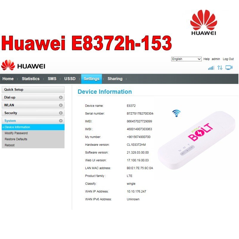 Unlocked Huawei E8372H-153 4G LTE 150Mbps USB Modem Mobile WiFi Dongle& 4G USB WiFi Dongle PK E8278