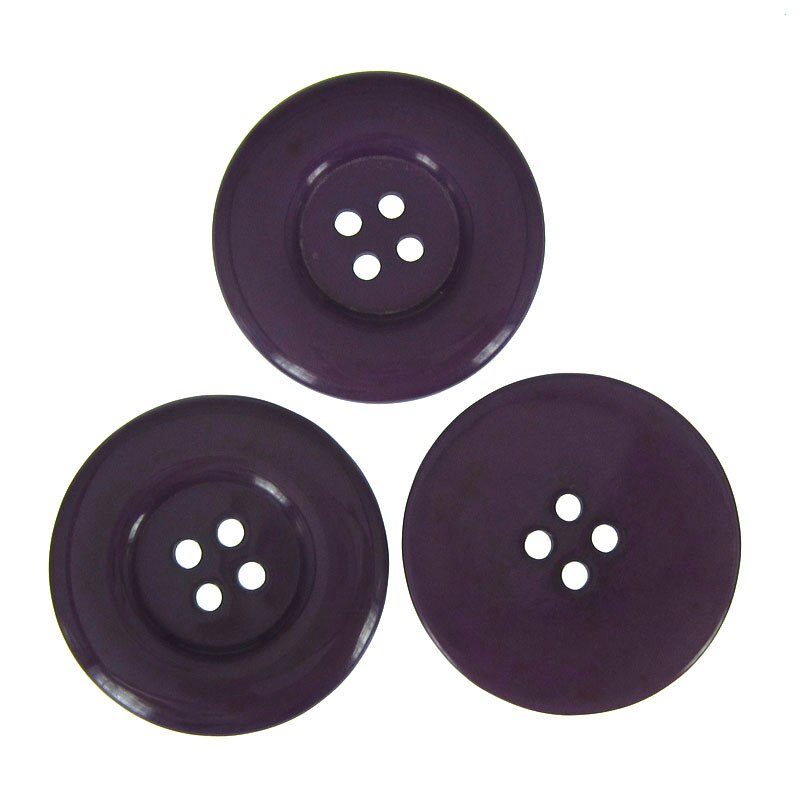 6pcs 1-1/2" 4-Holes resin buttons 38mm round large button for clothing sewing accessory craft scrapbooking: Purple