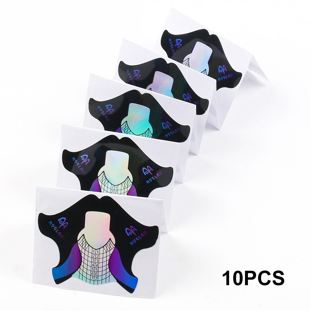 10 Stuks Nail Art Franse Acryl Uv Gel Tips Extension Builder Vorm Sticker Nail Art Uitbreiding Tips Manicure Gel Uv tool: dr191-10pcs