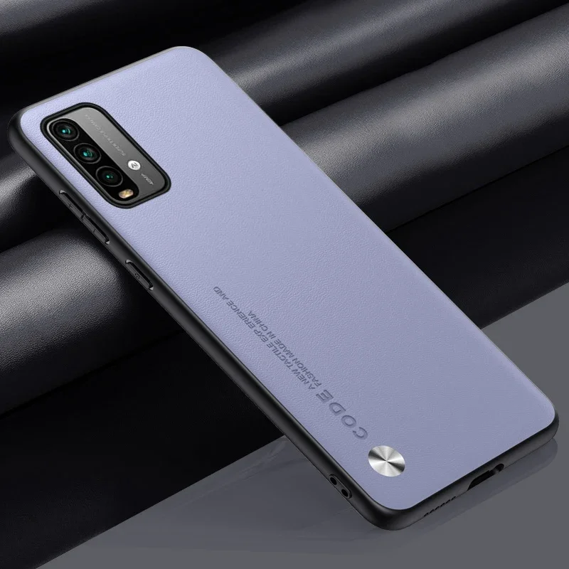 Étui en cuir PU de luxe pour Xiaomi Redmi 9T, Note 9T, 256, housse en silicone, protection antichoc, coque de téléphone pour Redmi 9, 9A: ABS / BLEU CIEL