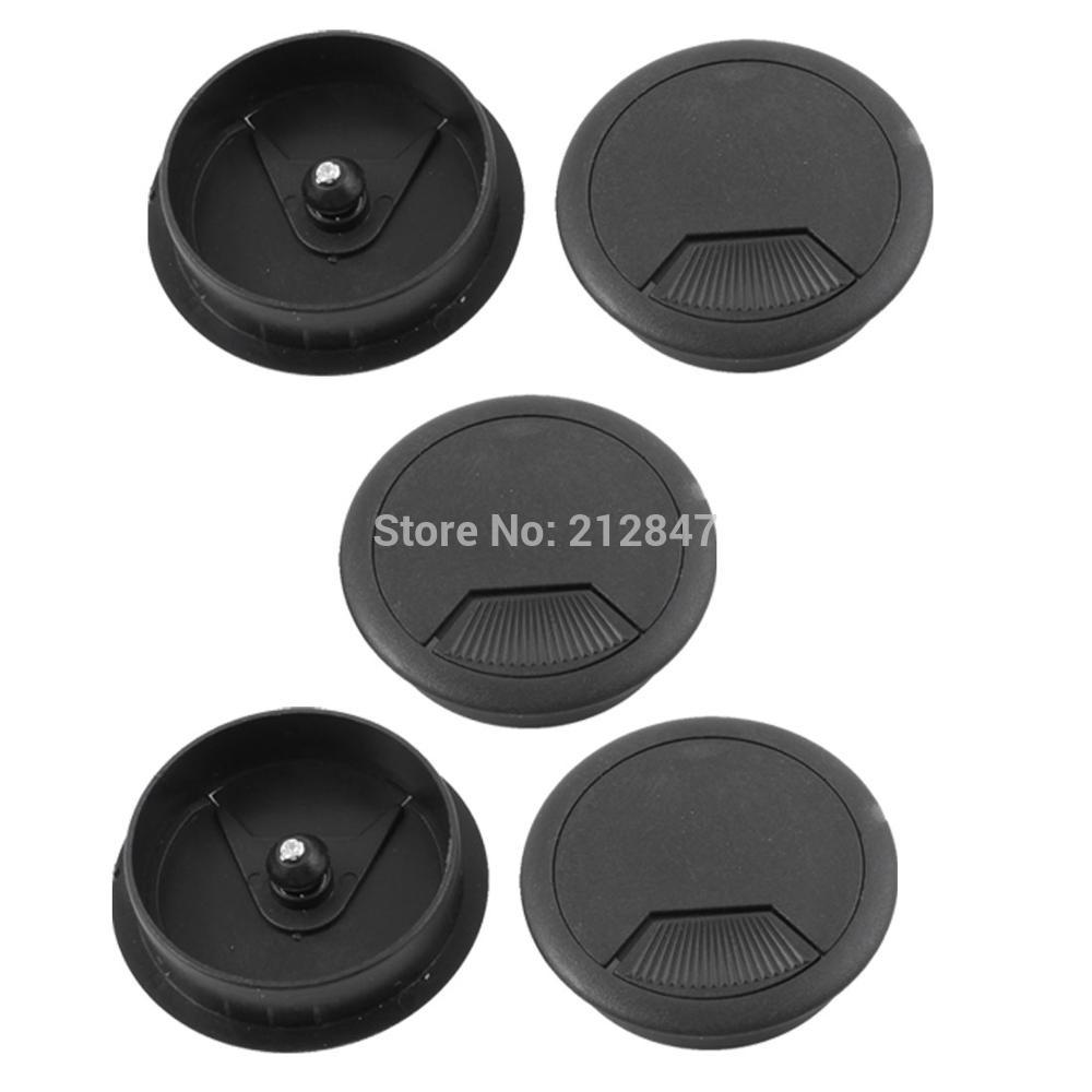 5 Stks Home Bureau Tafel Computer 60mm Kabel Cord Grommet Gat Zwart