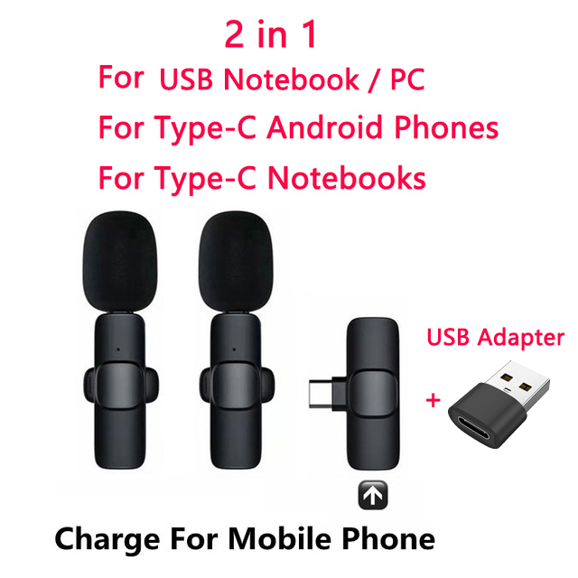Ojal Lavalier micrófono de solapa inalámbrico Bluetooth Mini micrófono para teléfono PC móvil pequeño Micro pequeño corbata Mike Mikrofon USB: Rosa