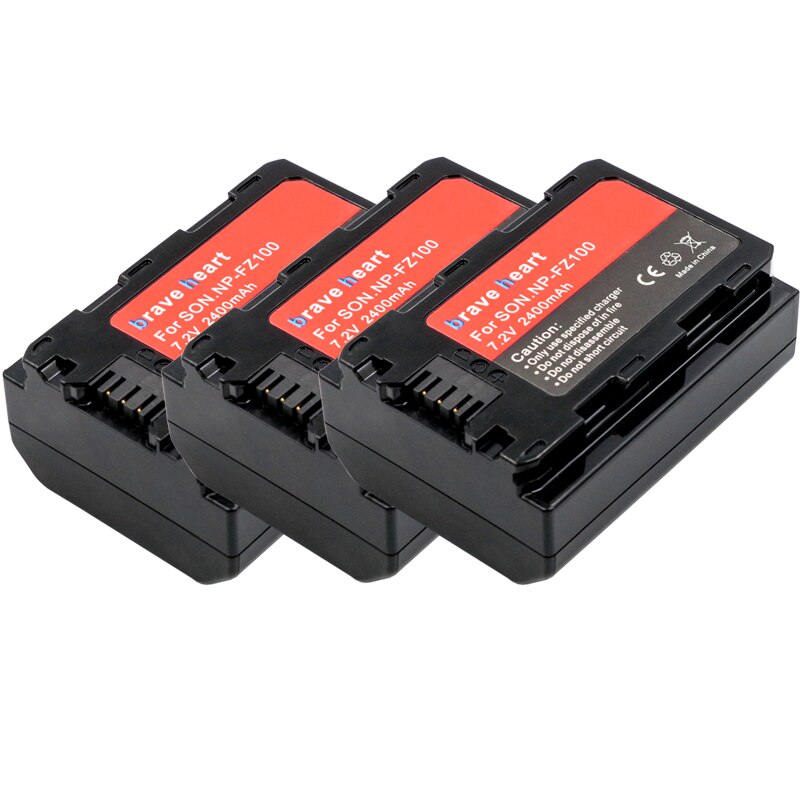Batterie NPFZ100 avec écran LCD et double chargeur USB, pour Sony Alpha A7III A7R III A9 Alpha 9 A7R3 A6600, NP-FZ100: 3battery