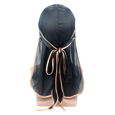 Luksus herre silkeaktig durags bandana turban lue parykker doo menn sateng durag biker hodeplagg pannebånd pirat lue hårtilbehør: 9