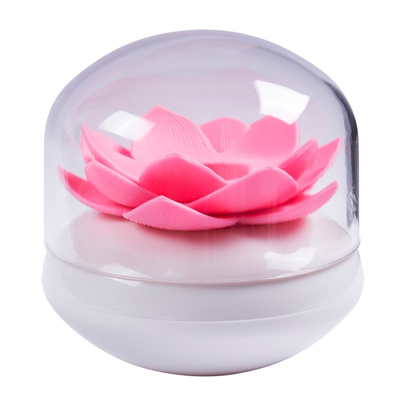 Boîte de coton tiges Lotus | Boîte de coton-tige lotus, support de base pour décorer/Lotus porte-dents, étui cure-dents: Pink with lid