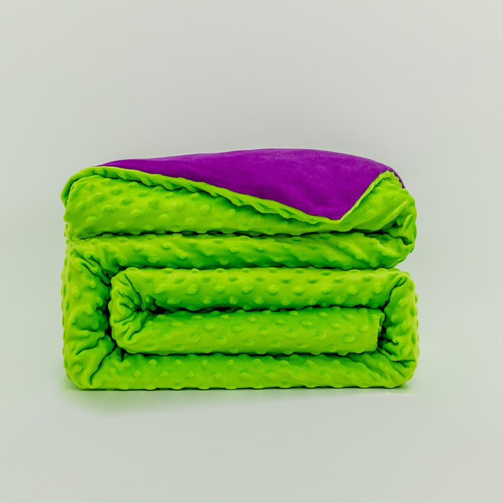 Painotettu painovoima peitto peitonpäällinen kristalli sametti pehmeä hengittävä unipeite mukava raskas talvipeite aikuiselle: Violetti vihreä / 60 x 80 tuumaa