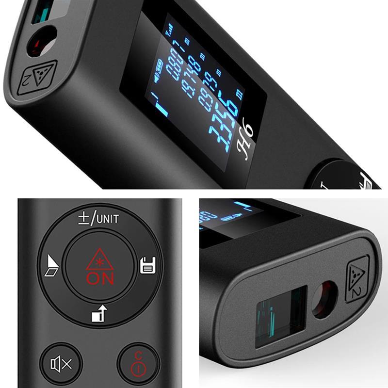 Telémetro Digital de 40m, Mini medidor de distancia de mano recargable con carga USB para interior, medición de campo de construcción